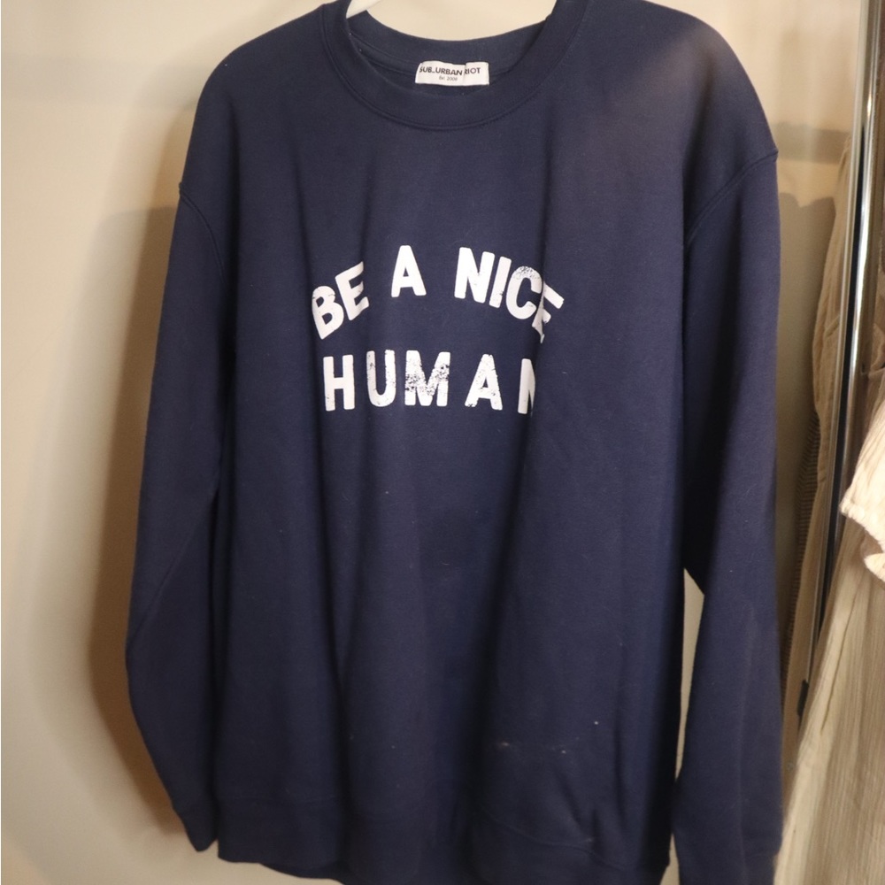 Navy “Be a Nice Human” Sweatshirt